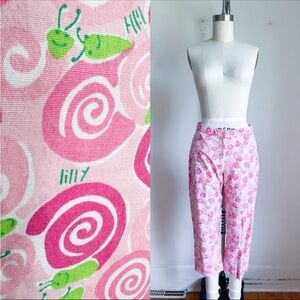 ⭐️3/$30⭐️ Vintage 90s Y2K Lilly Pulitzer Snail Novelty Print Capri Pants / 28"